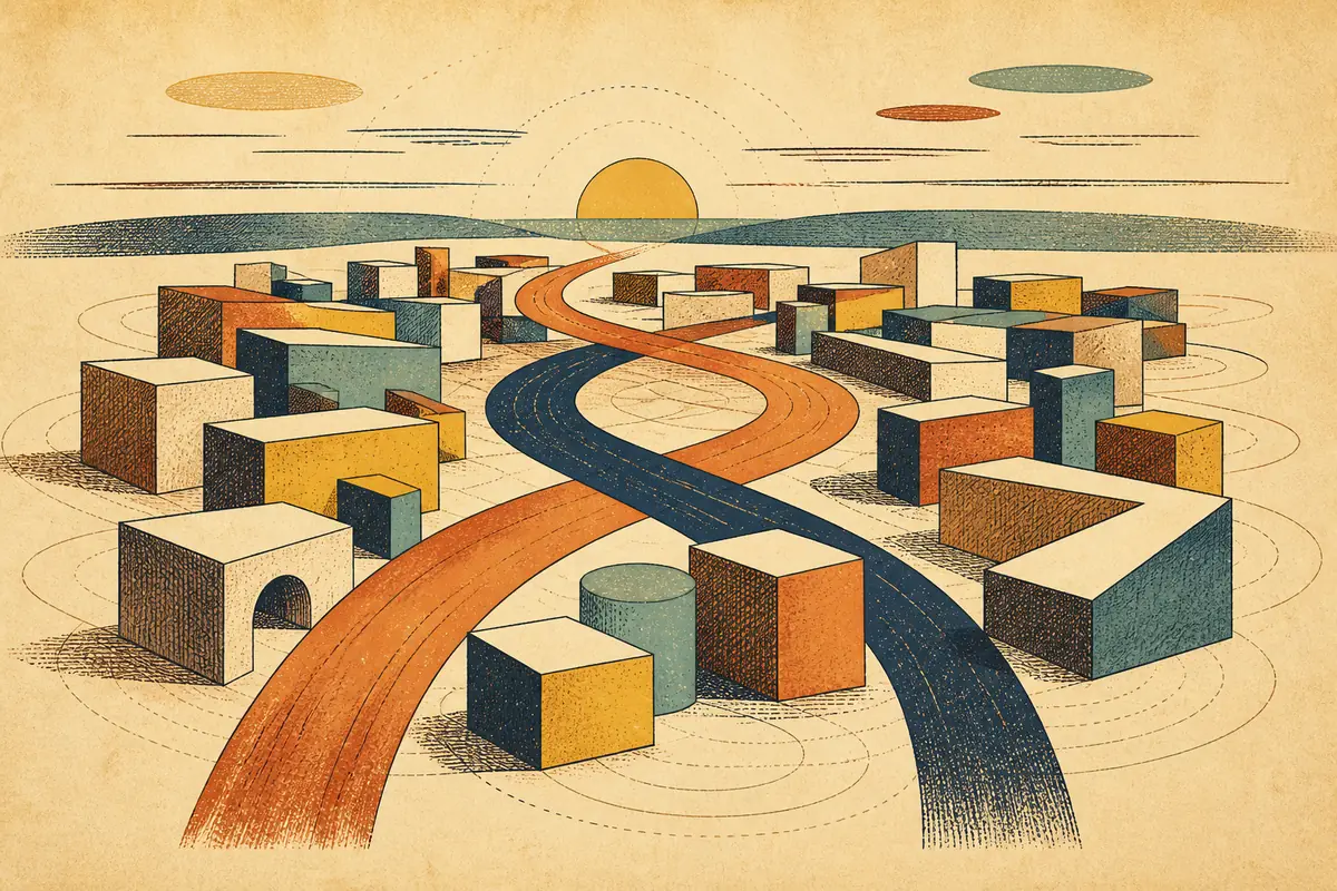 Abstract illustrated map composition for Auburn, United States