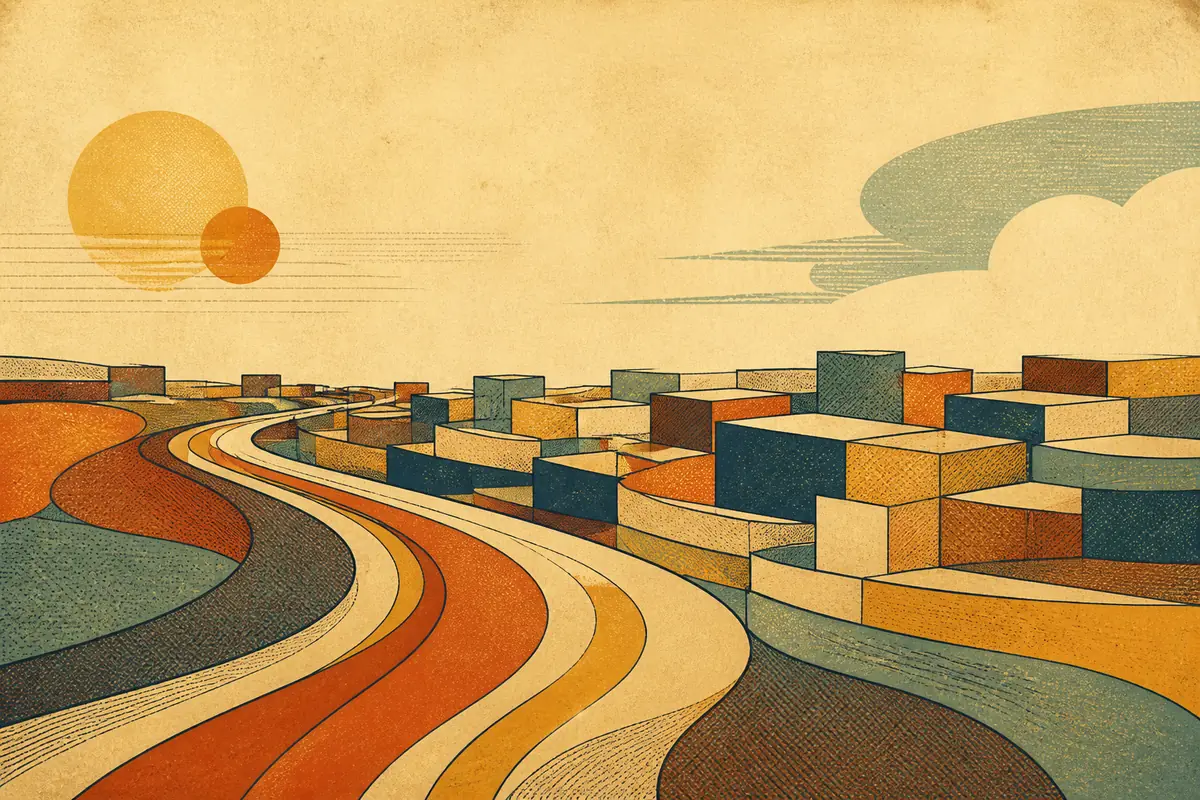 Abstract illustrated map composition for Avondale, United States