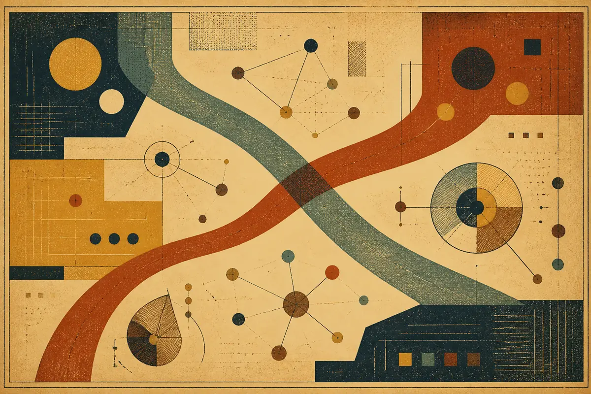 Abstract illustrated map composition for Balch Springs, United States