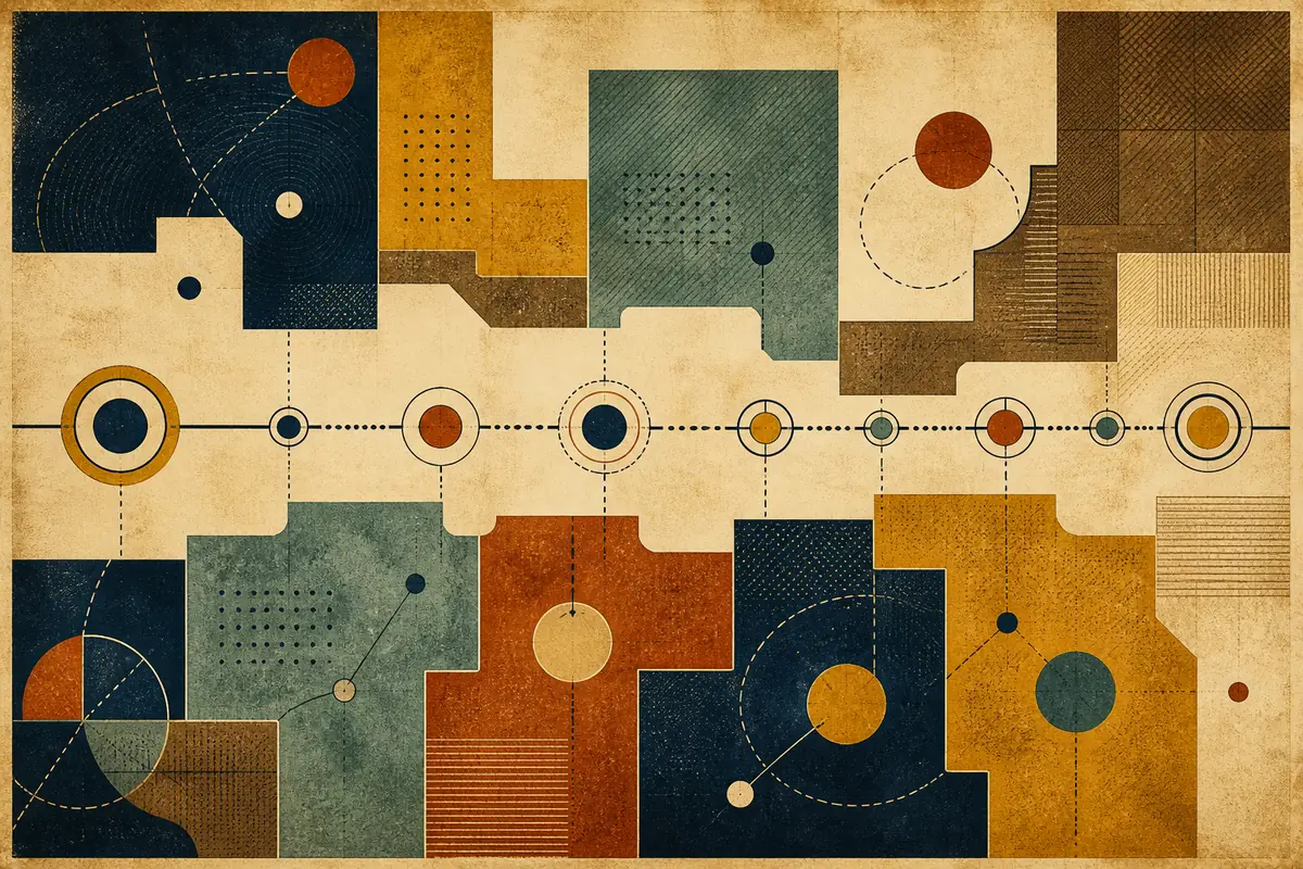 Abstract illustrated map composition for Ballwin, United States