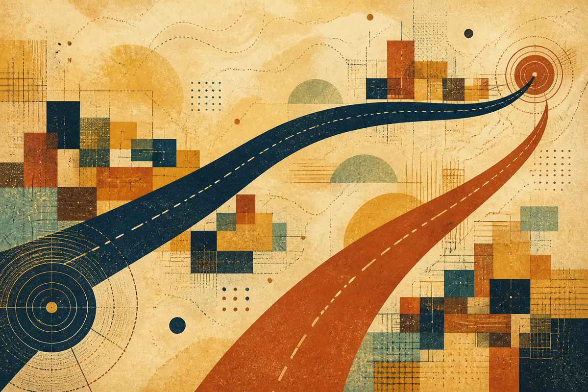 Abstract illustrated map composition for Bangor, United States