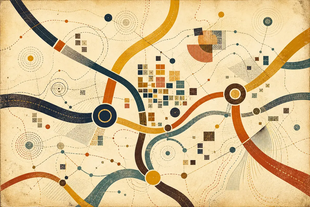 Abstract illustrated map composition for Bartlett, United States