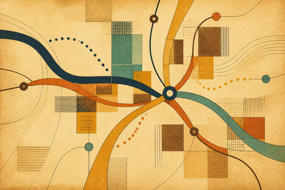 Abstract illustrated map composition for Bartlett, United States