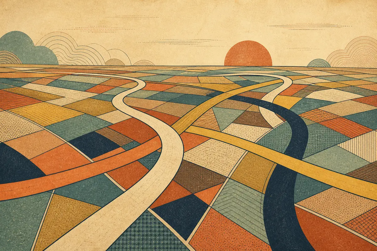 Abstract illustrated map composition for Battle Creek, United States