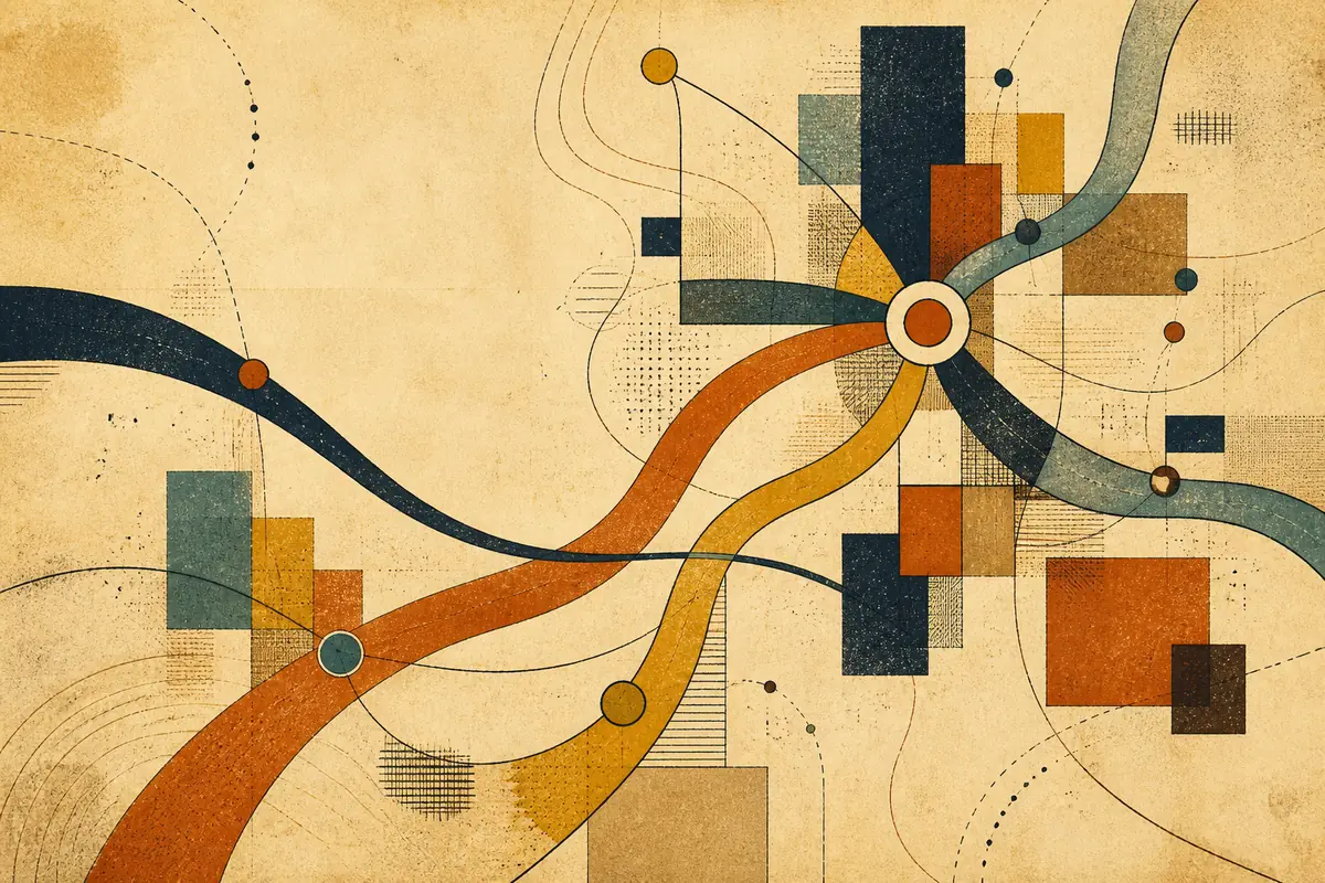 Abstract illustrated map composition for Bay City, United States