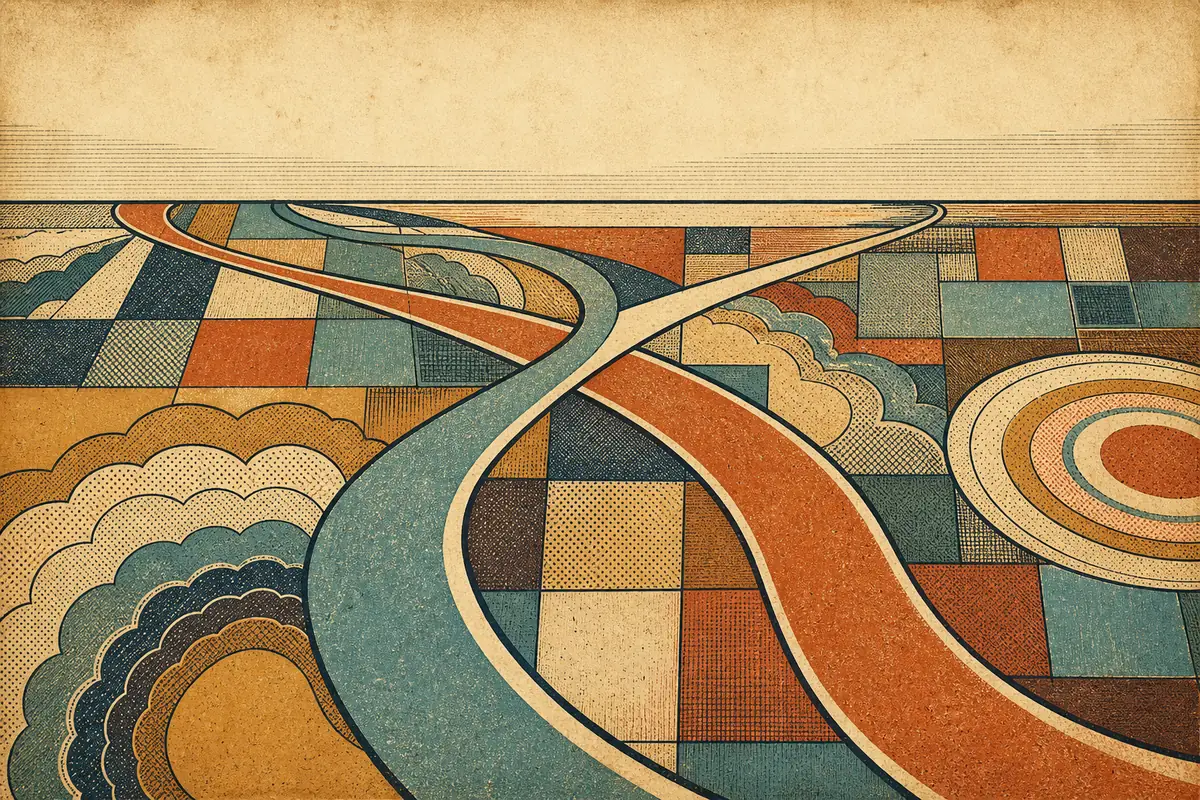 Abstract illustrated map composition for Bayonne, United States