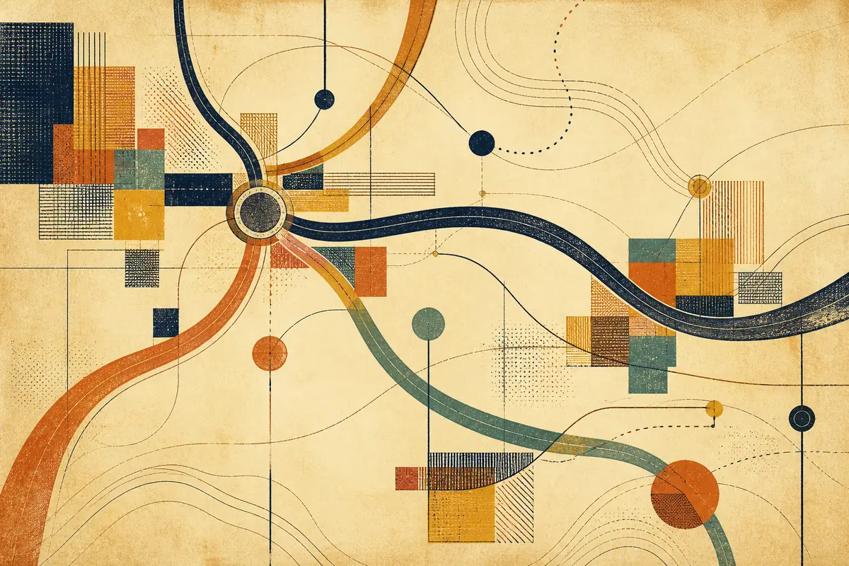 Abstract illustrated map composition for Beaumont, United States