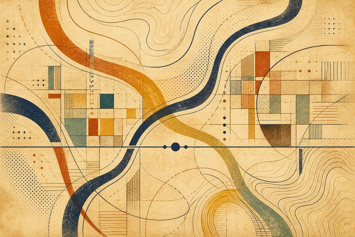 Abstract illustrated map composition for Bel Air South, United States