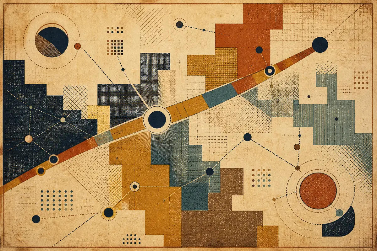 Abstract illustrated map composition for Bell, United States