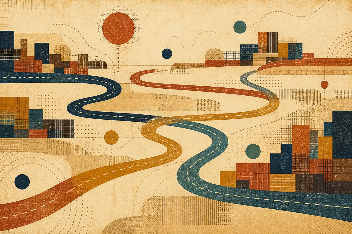Abstract illustrated map composition for Bella Vista, United States
