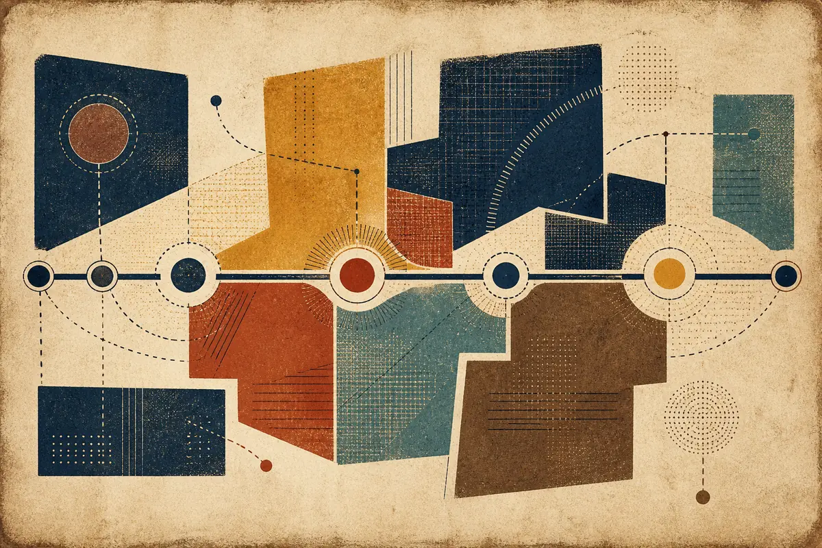 Abstract illustrated map composition for Belmont, United States