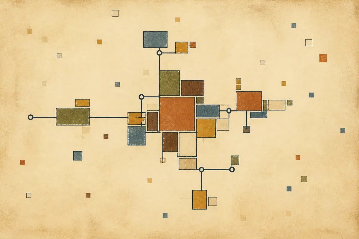 Abstract illustrated map composition for Bend, United States