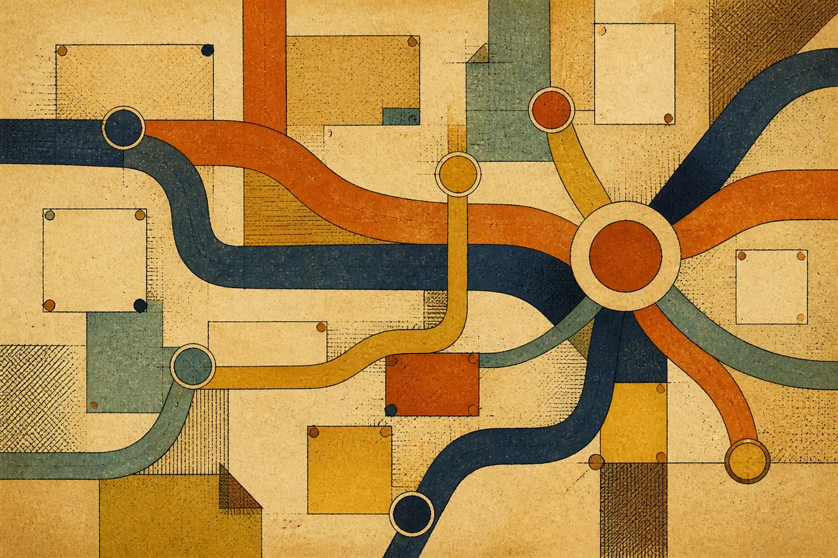 Abstract illustrated map composition for Bensalem, United States