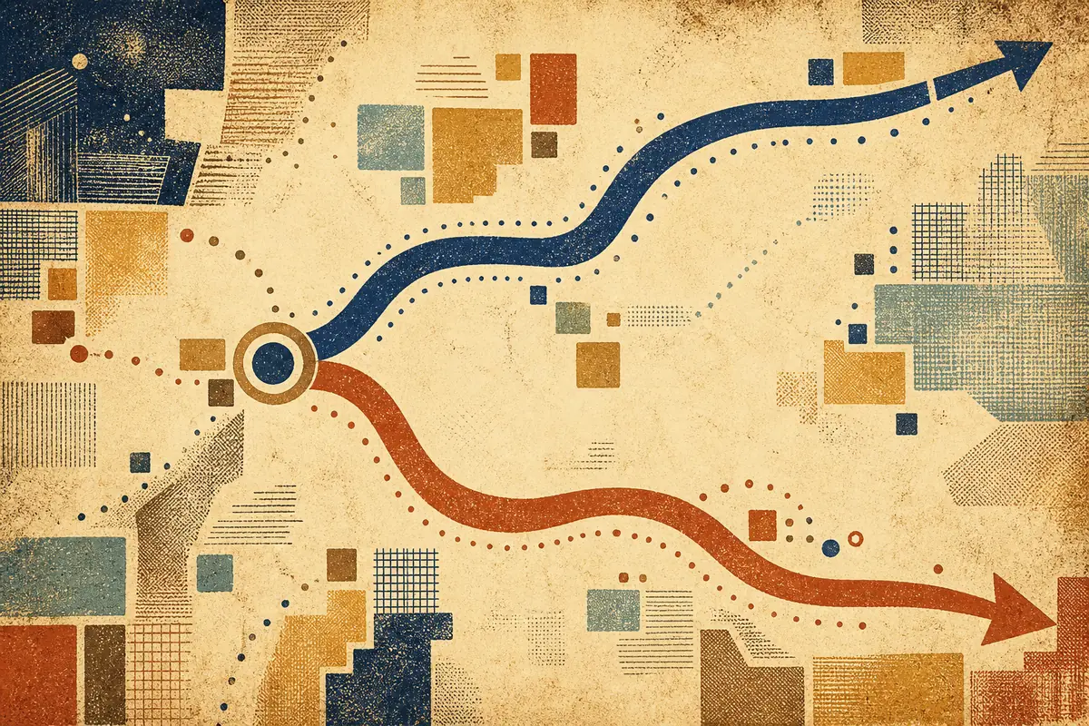Abstract illustrated map composition for Berwyn, United States