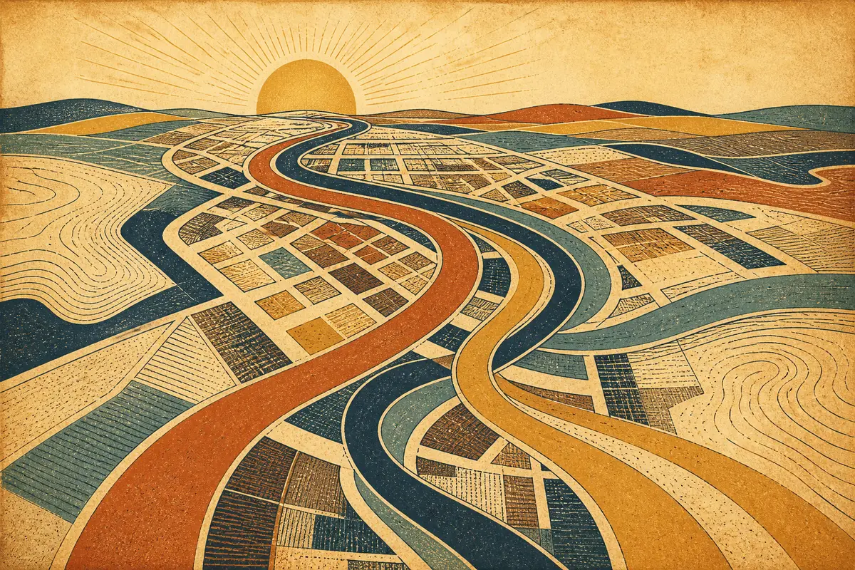 Abstract illustrated map composition for Bethlehem, United States