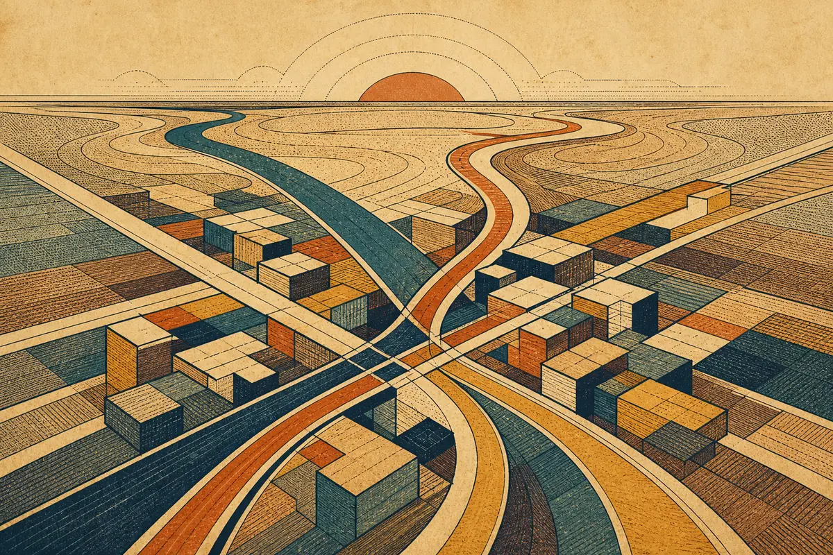 Abstract illustrated map composition for Billings, United States