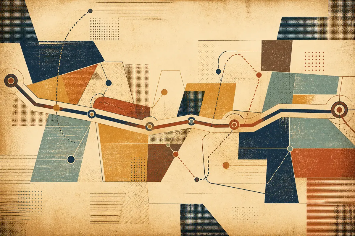 Abstract illustrated map composition for Biloxi, United States