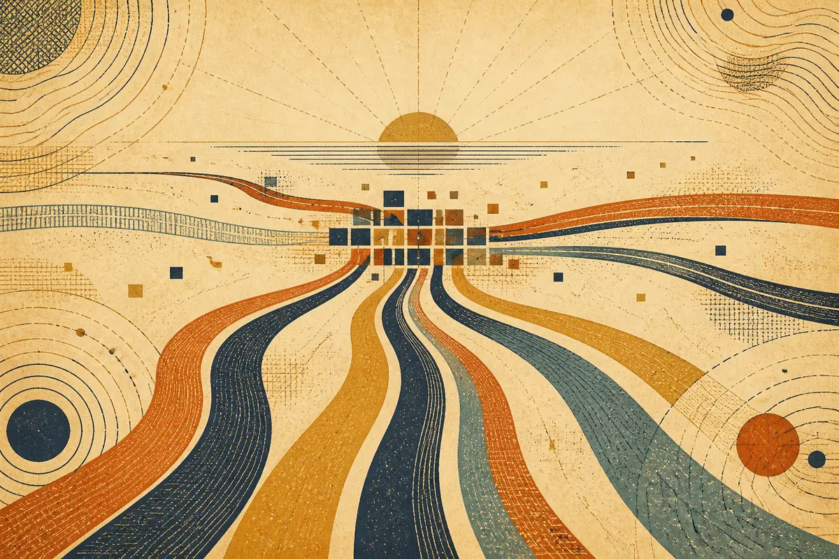 Abstract illustrated map composition for Blaine, United States