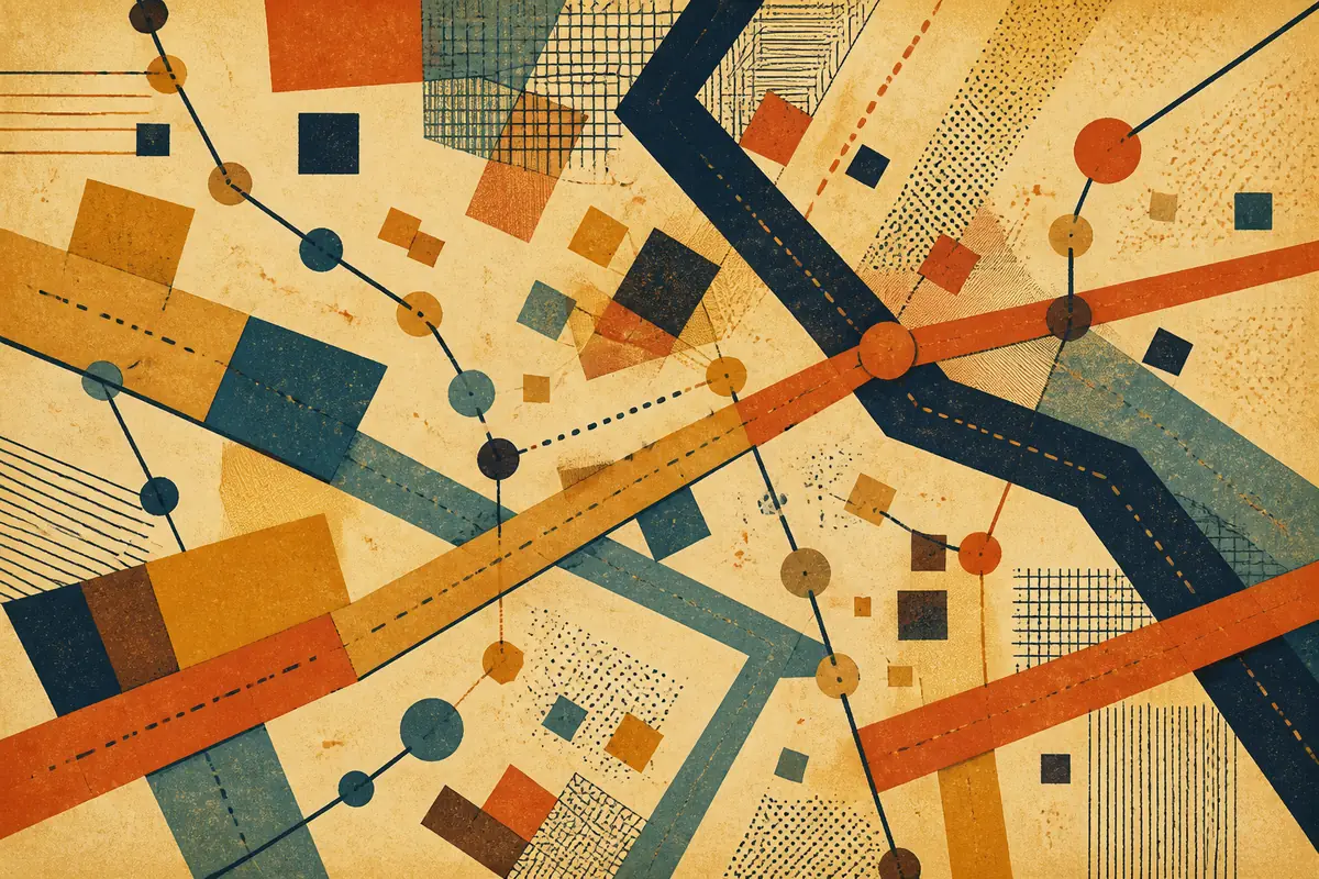 Abstract illustrated map composition for Bloomfield, United States