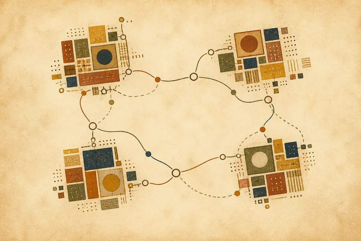Abstract illustrated map composition for Bloomington, United States