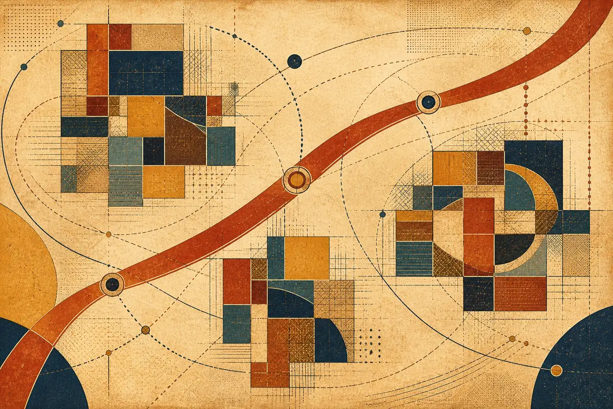 Abstract illustrated map composition for Blue Springs, United States