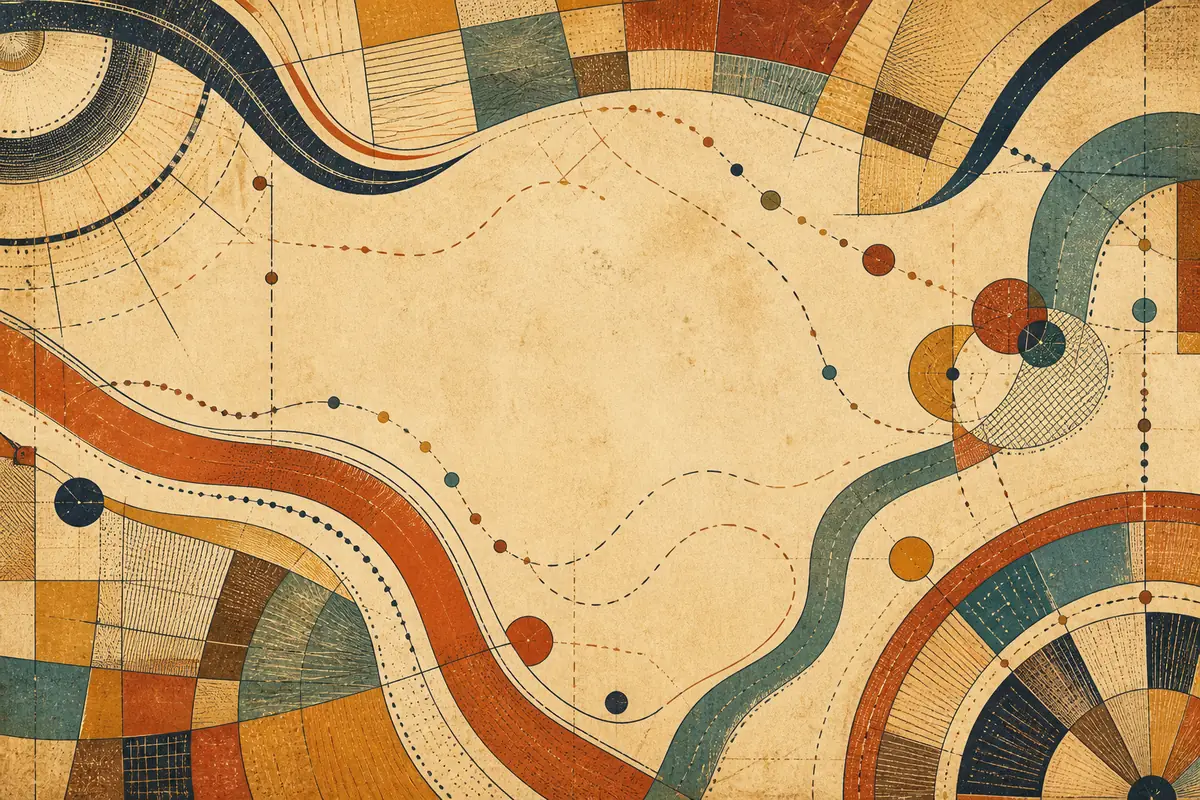 Abstract illustrated map composition for Bossier City, United States