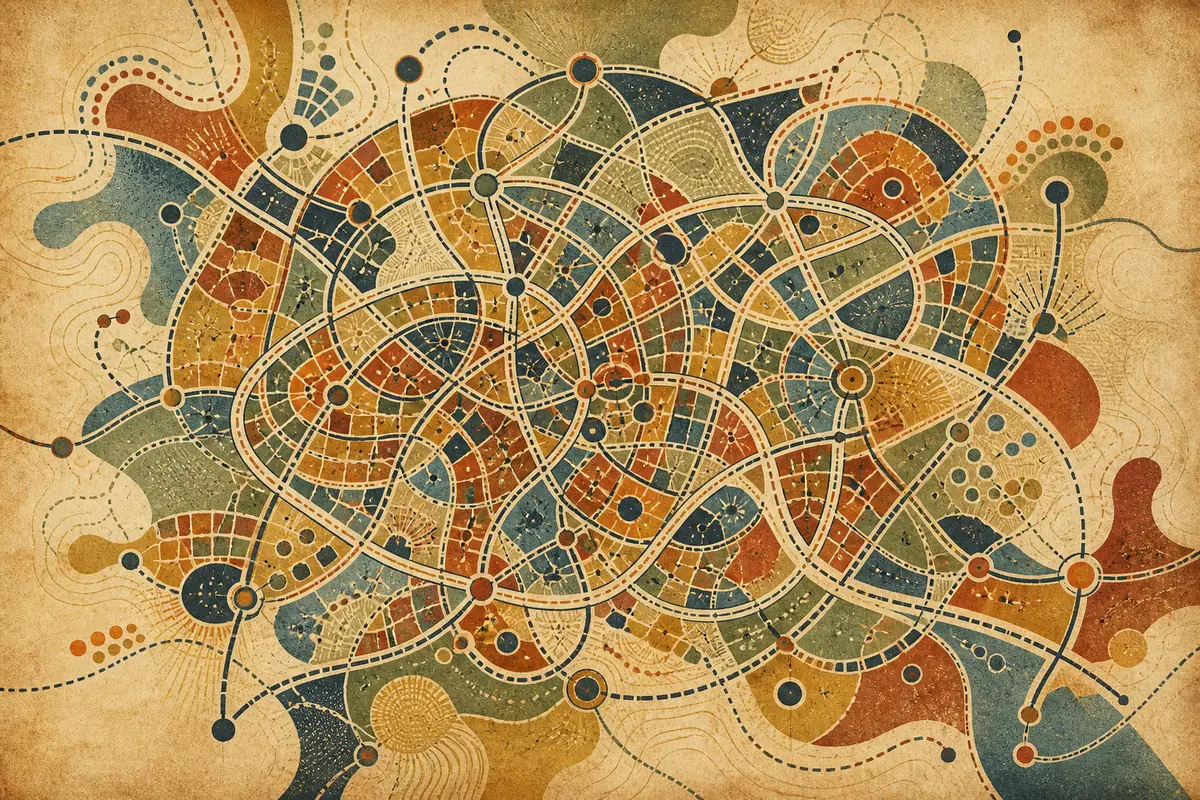 Abstract illustrated map composition for Boston, United States