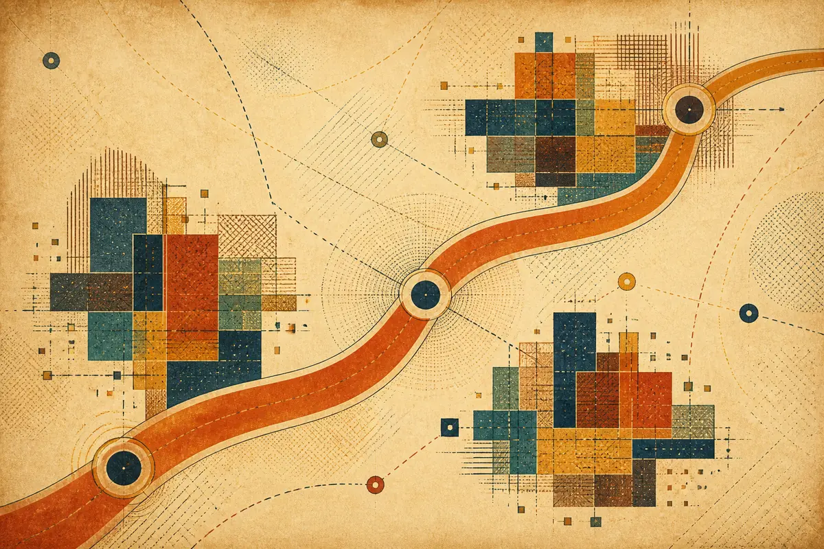 Abstract illustrated map composition for Braintree, United States