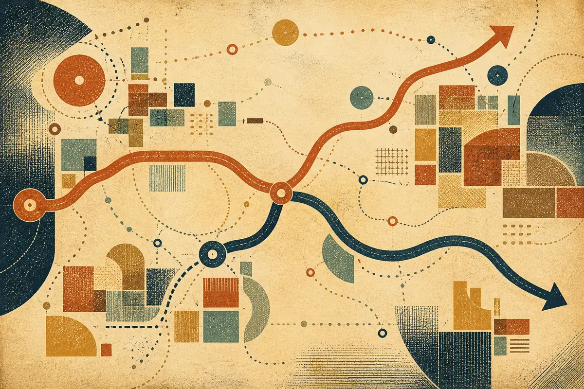 Abstract illustrated map composition for Bridgewater, United States
