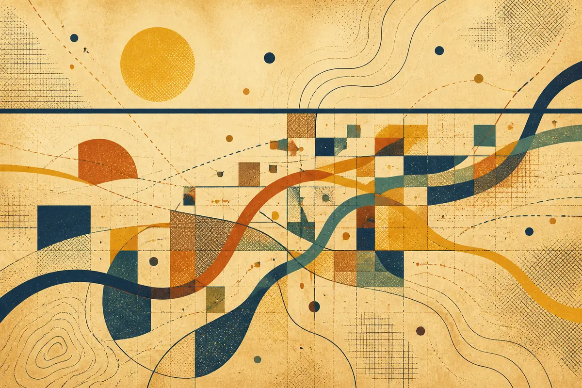 Abstract illustrated map composition for Bristol, United States