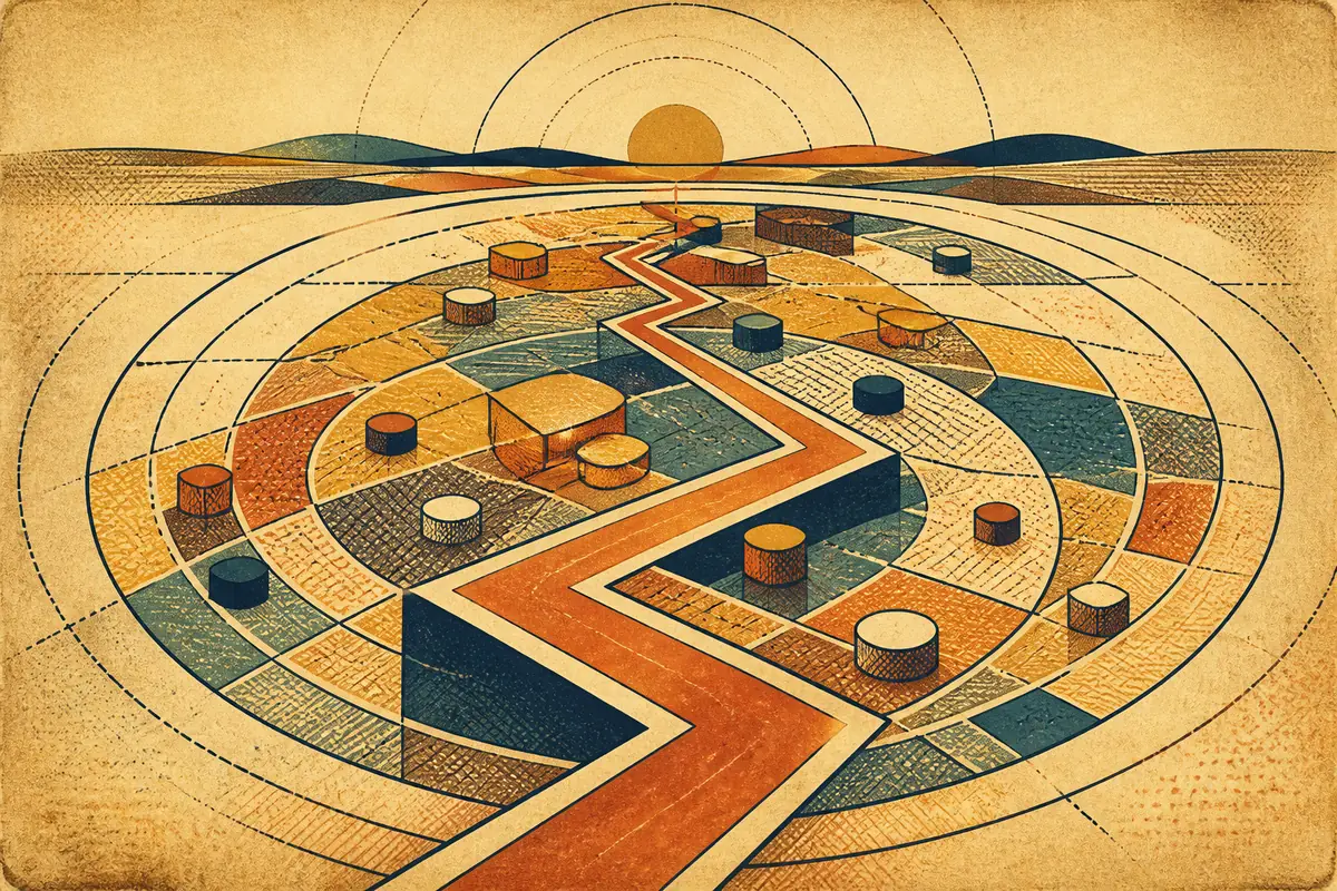 Abstract illustrated map composition for Bristol, United States