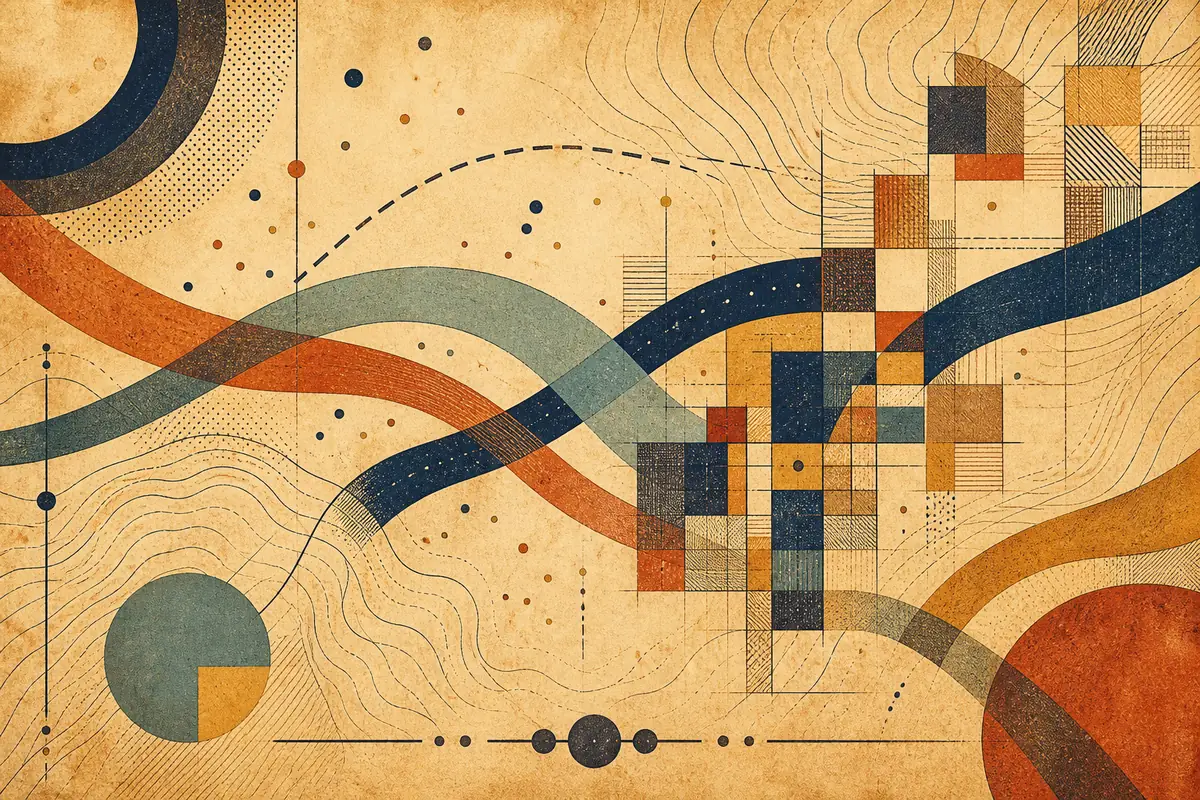 Abstract illustrated map composition for Brookhaven, United States