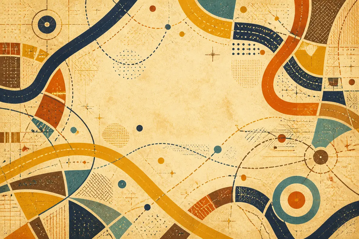 Abstract illustrated map composition for Brookline, United States