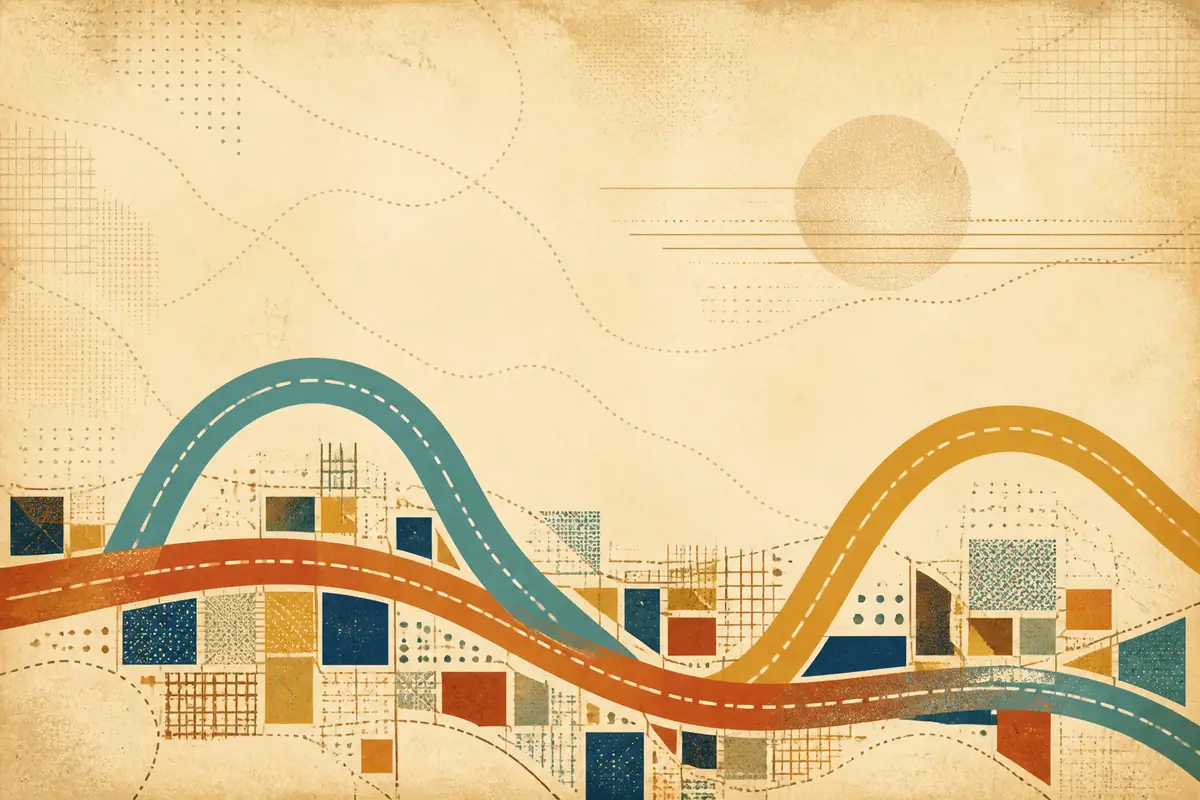 Abstract illustrated map composition for Brooklyn Center, United States