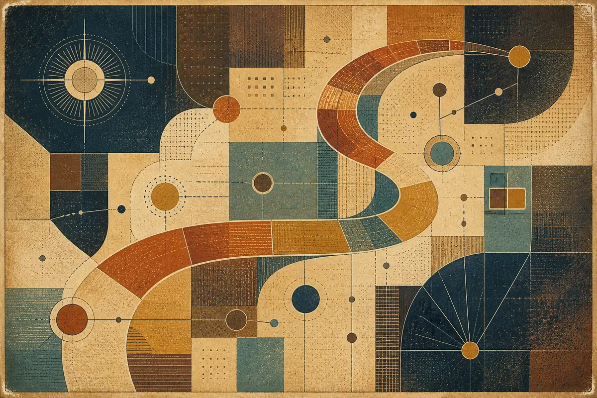 Abstract illustrated map composition for Brownsburg, United States