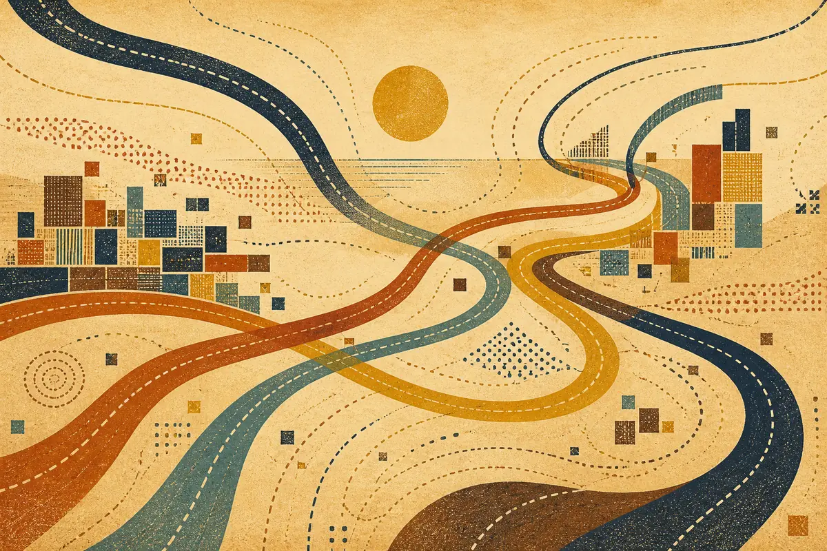 Abstract illustrated map composition for Brunswick, United States