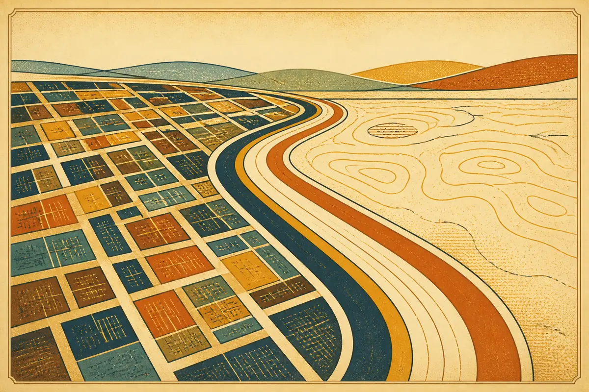 Abstract illustrated map composition for Bryan, United States