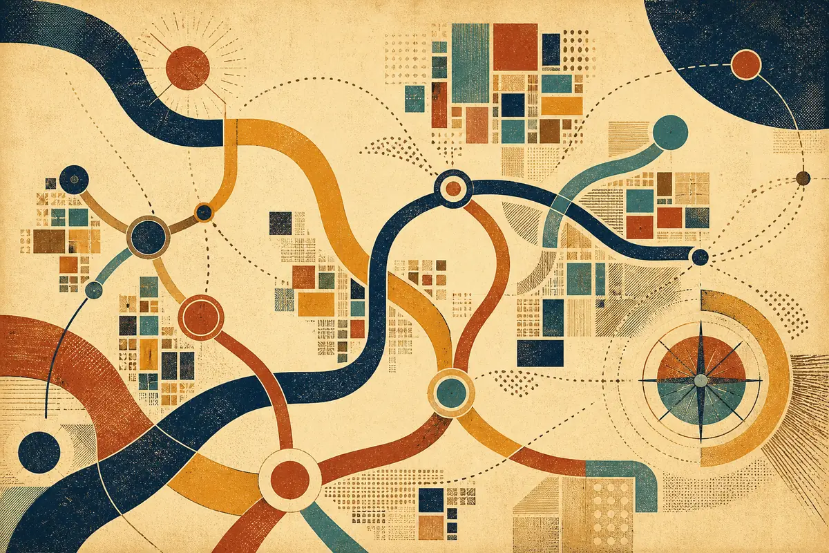 Abstract illustrated map composition for Buffalo Grove, United States