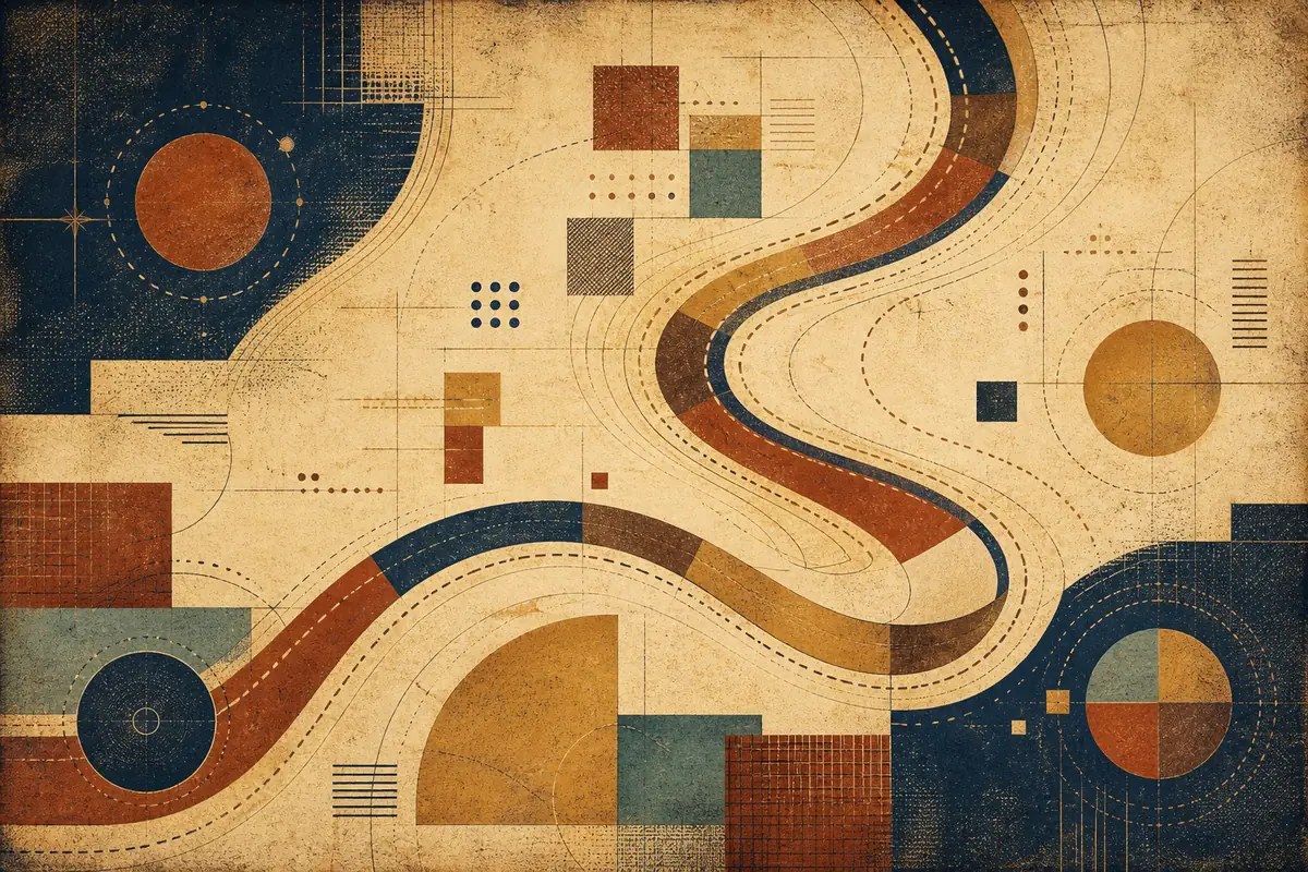 Abstract illustrated map composition for Burien, United States