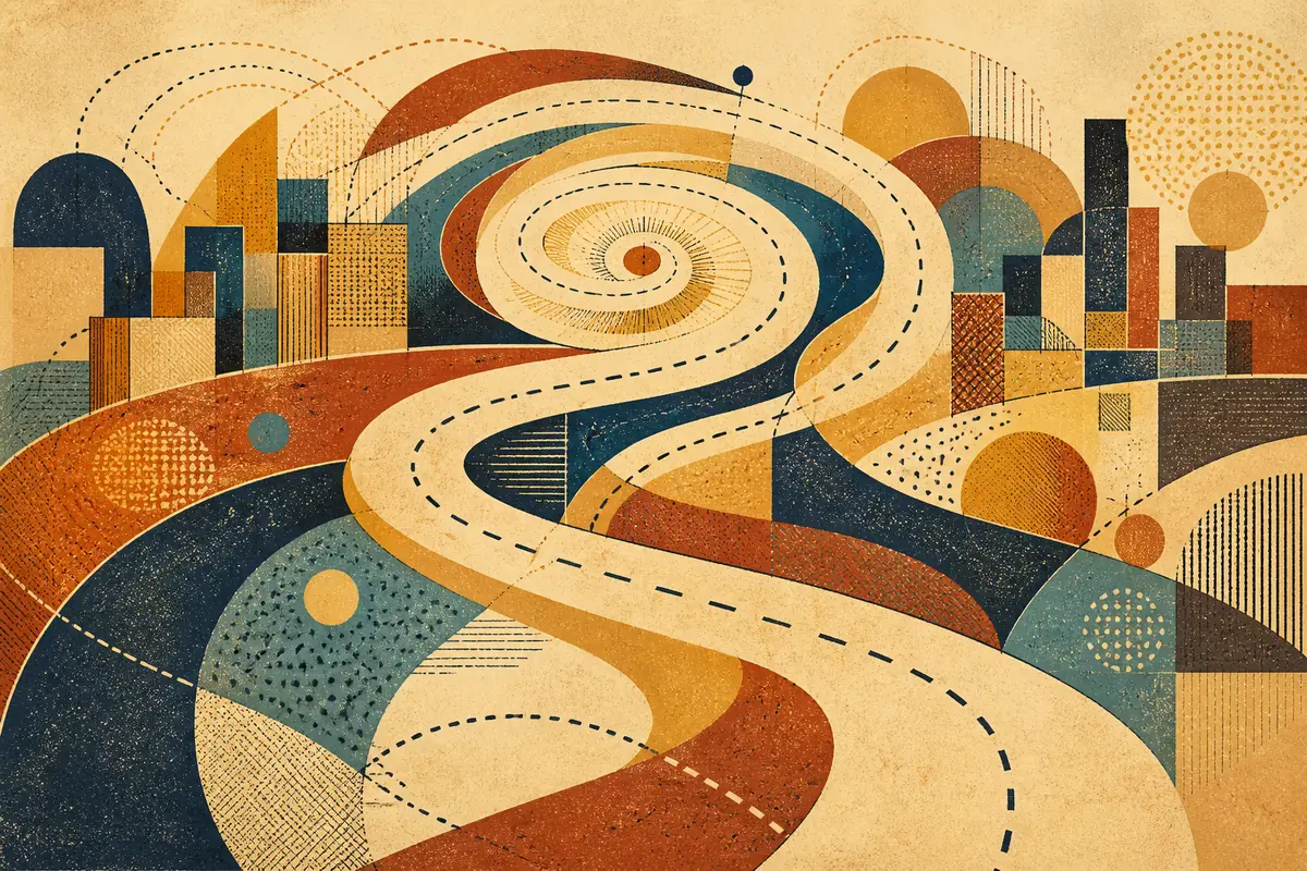 Abstract illustrated map composition for Burlingame, United States