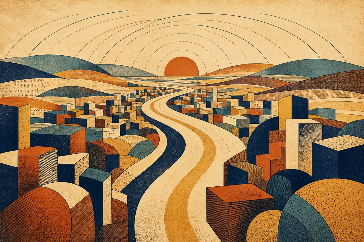 Abstract illustrated map composition for Burlington, United States