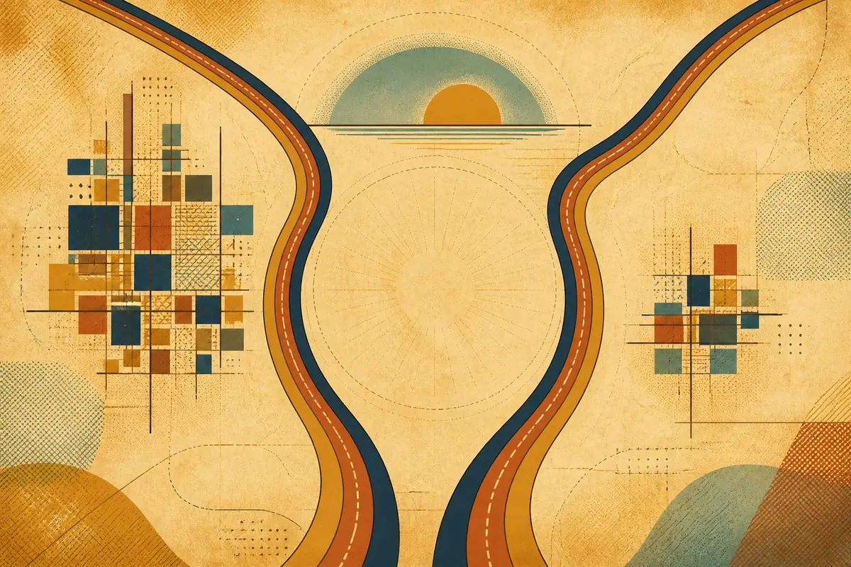 Abstract illustrated map composition for Calumet City, United States