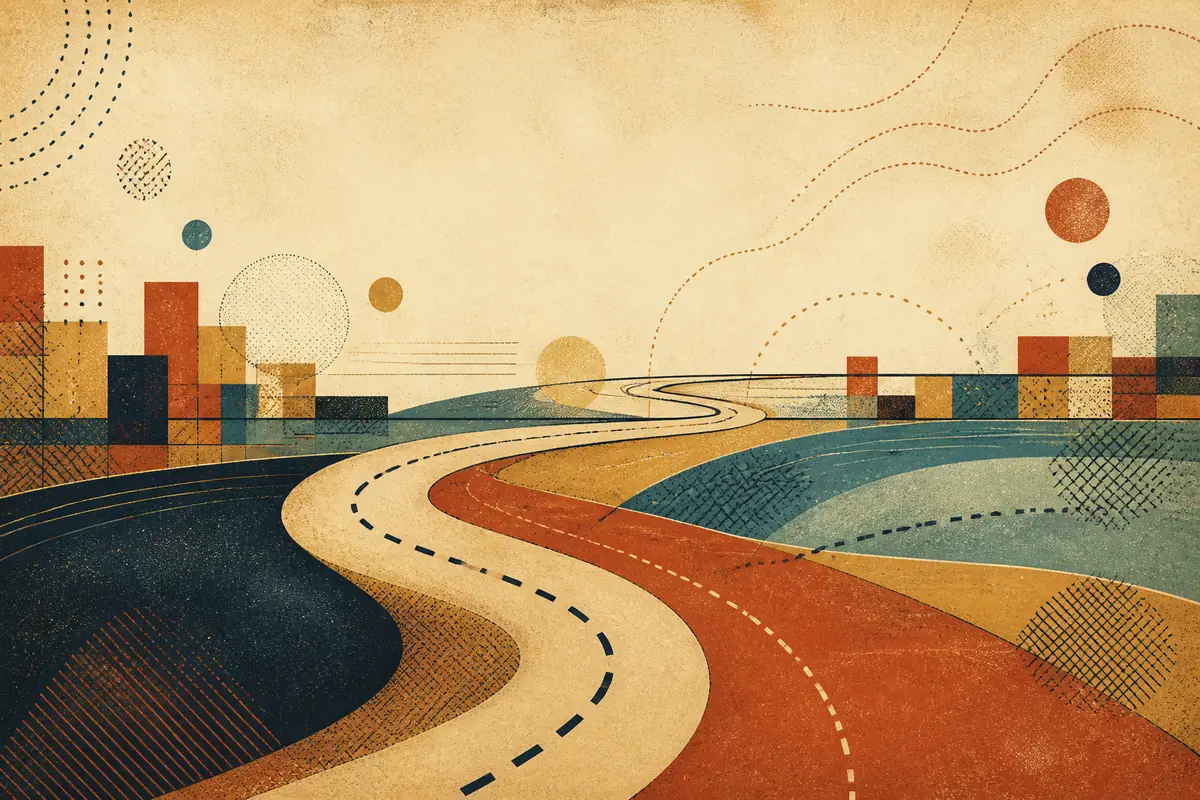 Abstract illustrated map composition for Carlsbad, United States