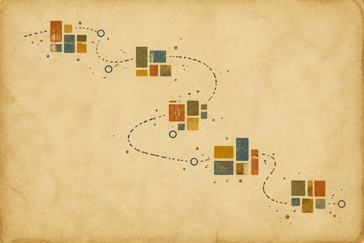 Abstract illustrated map composition for Carlsbad, United States