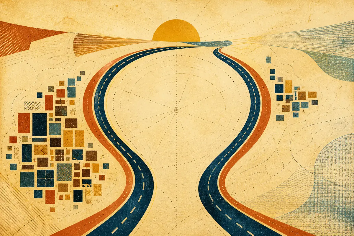 Abstract illustrated map composition for Carmel, United States