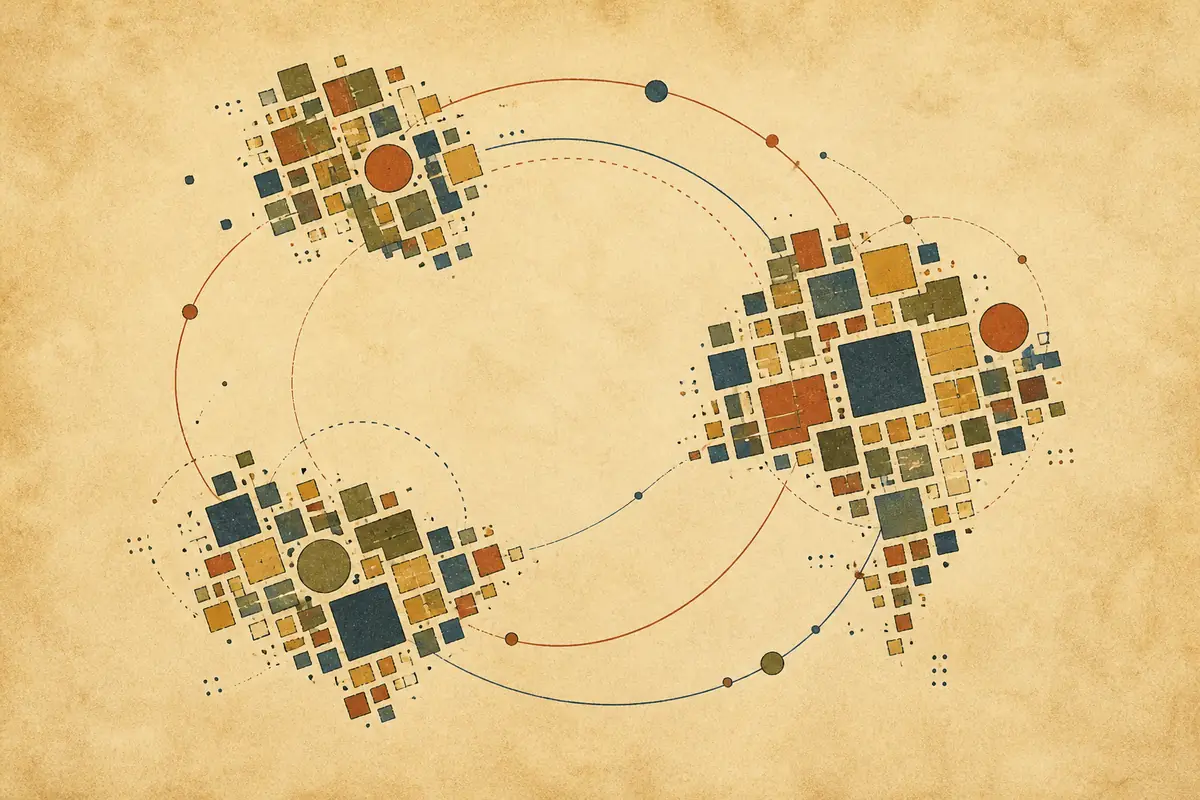 Abstract illustrated map composition for Carrollton, United States