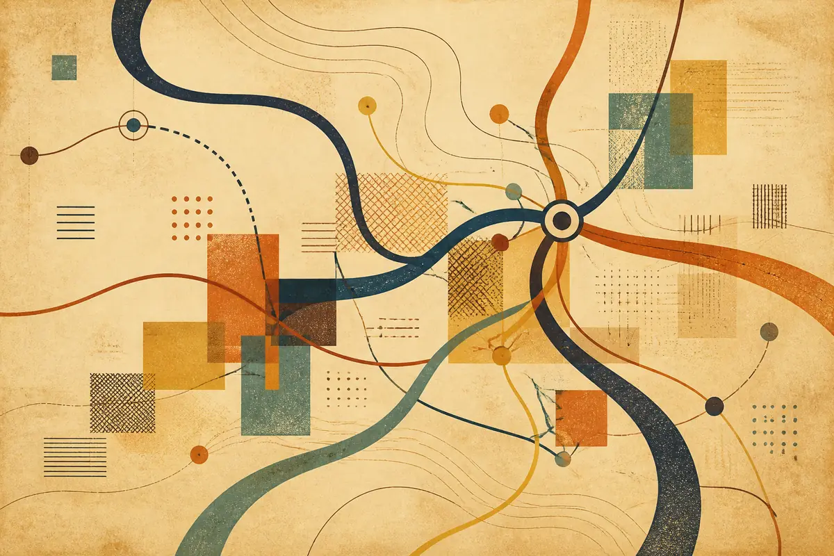 Abstract illustrated map composition for Casa Grande, United States