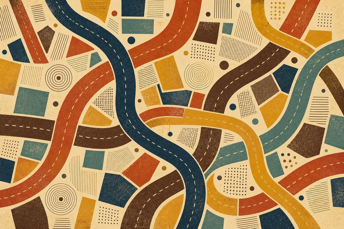 Abstract illustrated map composition for Catalina Foothills, United States