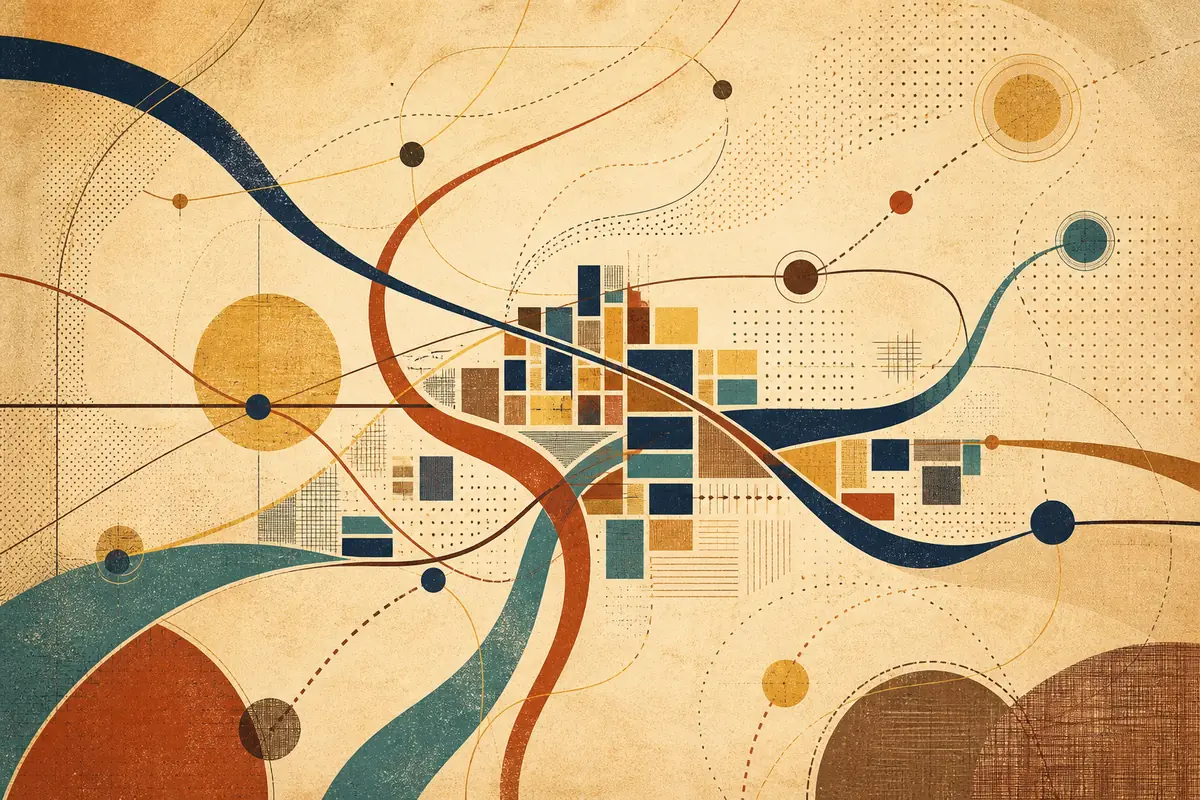 Abstract illustrated map composition for Catonsville, United States