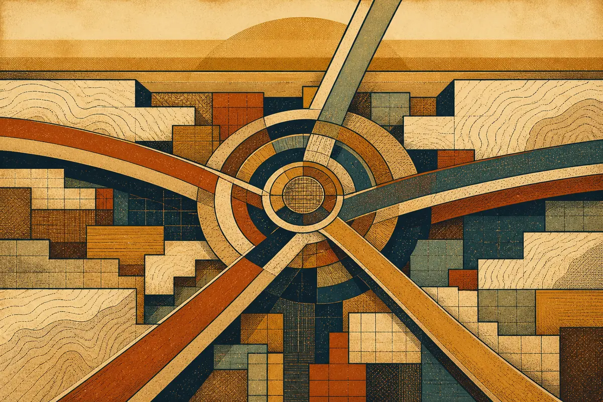 Abstract illustrated map composition for Centreville, United States